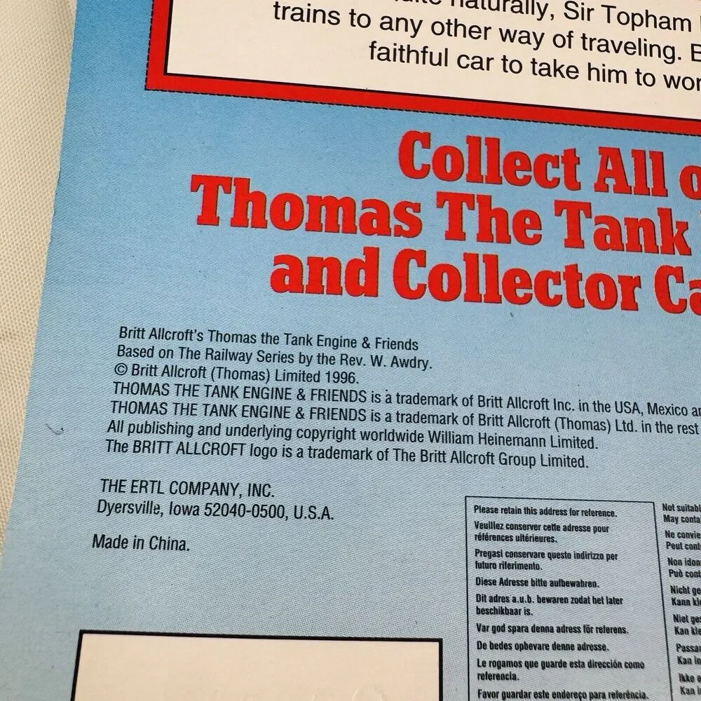 Ertl Shining Time Station Sir Topham Hatt's Car 4388 Die-cast Thomas Tank Engine
